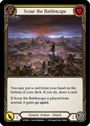 Scour the Battlescape (Yellow) [WTR195-C] (Welcome to Rathe)  Alpha Print Rainbow Foil-1