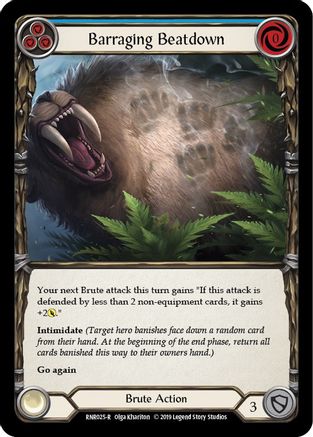 Barraging Beatdown (Blue) [RNR025-R] (Rhinar Hero Deck)  1st Edition Normal-1