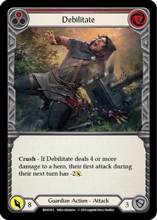 Debilitate (Red) [BVO010-C] (Bravo Hero Deck)  1st Edition Normal-1