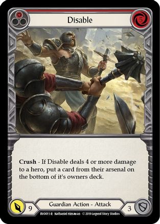 Disable (Red) [BVO011-R] (Bravo Hero Deck)  1st Edition Normal-1