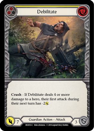 Debilitate (Yellow) [BVO013-C] (Bravo Hero Deck)  1st Edition Normal-1
