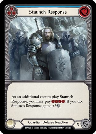 Staunch Response (Blue) [BVO020-R] (Bravo Hero Deck)  1st Edition Normal-1