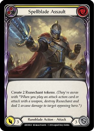 Spellblade Assault (Yellow) [ARC086-R] (Arcane Rising)  1st Edition Rainbow Foil-1