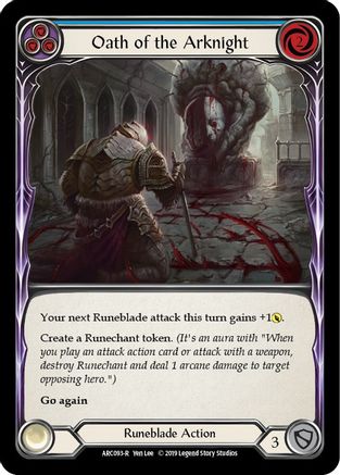Oath of the Arknight (Blue) [ARC093-R] (Arcane Rising)  1st Edition Rainbow Foil-1