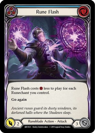 Rune Flash (Blue) [ARC102-C] (Arcane Rising)  1st Edition Rainbow Foil-1