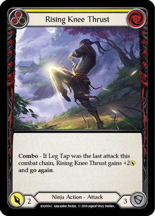 Rising Knee Thrust (Yellow) [KSU019-C] (Katsu Hero Deck)  1st Edition Normal-1