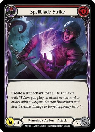 Spellblade Strike (Red) [ARC103-C] (Arcane Rising)  1st Edition Rainbow Foil-1