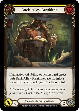 Back Alley Breakline (Yellow) [ARC177-C] (Arcane Rising)  1st Edition Normal-1
