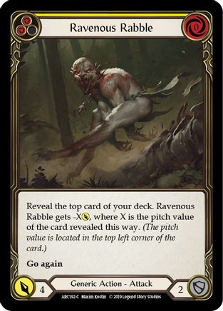 Ravenous Rabble (Yellow) [U-ARC192] (Arcane Rising Unlimited)  Unlimited Normal-1
