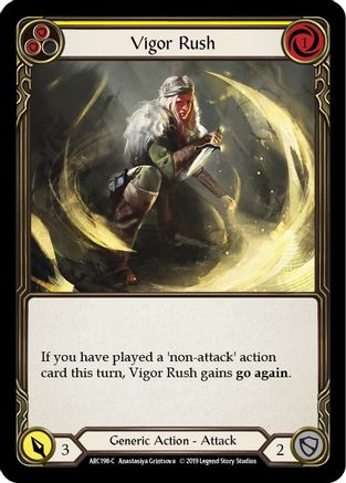 Vigor Rush (Yellow) [ARC198-C] (Arcane Rising)  1st Edition Rainbow Foil-1