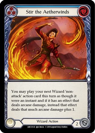 Stir the Aetherwinds (Blue) [ARC131-R] (Arcane Rising)  1st Edition Rainbow Foil-1