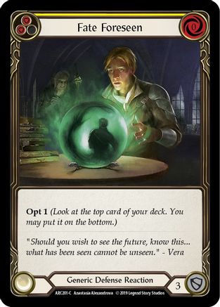 Fate Foreseen (Yellow) [U-ARC201] (Arcane Rising Unlimited)  Unlimited Rainbow Foil-1