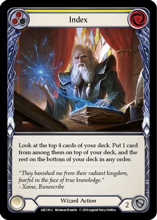 Index (Yellow) [ARC136-C] (Arcane Rising)  1st Edition Normal-1