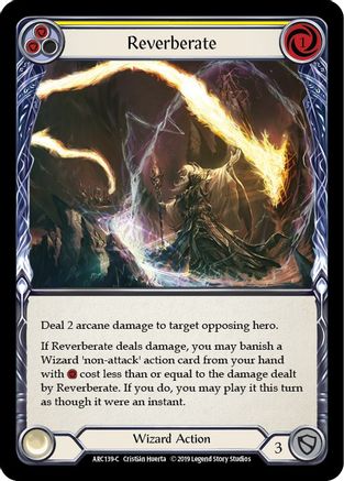Reverberate (Yellow) [ARC139-C] (Arcane Rising)  1st Edition Rainbow Foil-1