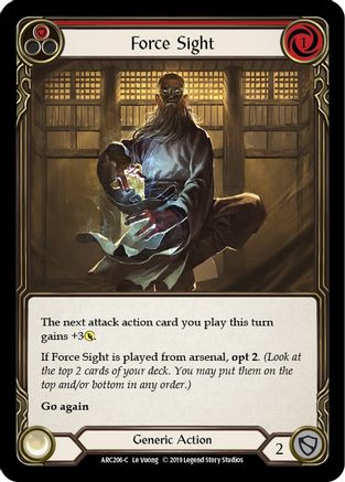 Force Sight (Red) [ARC206-C] (Arcane Rising)  1st Edition Rainbow Foil-1