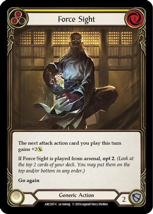 Force Sight (Yellow) [U-ARC207] (Arcane Rising Unlimited)  Unlimited Rainbow Foil-1
