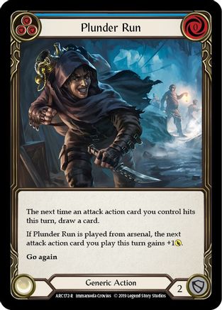Plunder Run (Blue) [ARC172-R] (Arcane Rising)  1st Edition Rainbow Foil-1