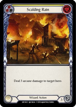 Scalding Rain (Yellow) [ARC142-C] (Arcane Rising)  1st Edition Rainbow Foil-1