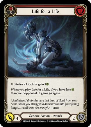 Life for a Life (Red) [ARC164-R] (Arcane Rising)  1st Edition Rainbow Foil-1