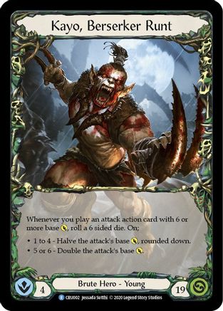 Kayo, Berserker Runt [U-CRU002] (Crucible of War Unlimited)  Unlimited Rainbow Foil-1