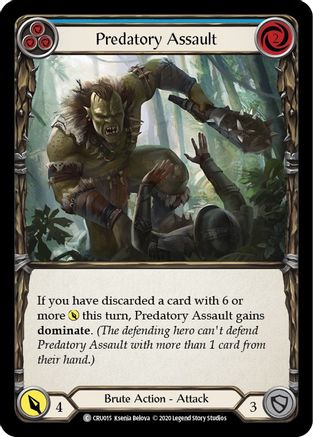 Predatory Assault (Blue) [U-CRU015] (Crucible of War Unlimited)  Unlimited Rainbow Foil-1