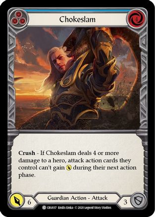 Chokeslam (Blue) [U-CRU037] (Crucible of War Unlimited)  Unlimited Rainbow Foil-1