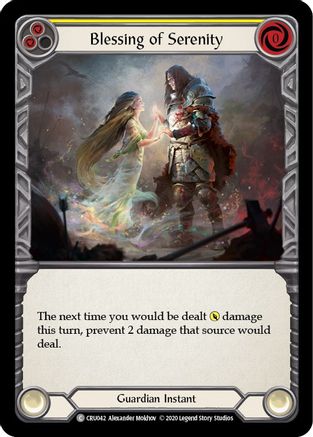 Blessing of Serenity (Yellow) [CRU042] (Crucible of War)  1st Edition Rainbow Foil-1