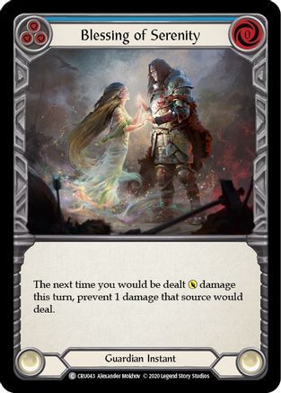 Blessing of Serenity (Blue) [CRU043] (Crucible of War)  1st Edition Rainbow Foil-1