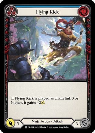 Flying Kick (Blue) [U-CRU065] (Crucible of War Unlimited)  Unlimited Normal-1