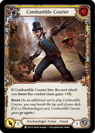 Combustible Courier (Yellow) [CRU110] (Crucible of War)  1st Edition Rainbow Foil-1