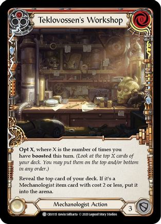 Teklovossen's Workshop (Red) [U-CRU115] (Crucible of War Unlimited)  Unlimited Rainbow Foil-1