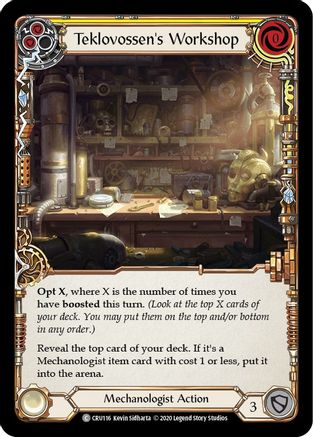 Teklovossen's Workshop (Yellow) [CRU116] (Crucible of War)  1st Edition Rainbow Foil-1