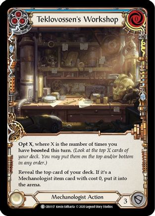 Teklovossen's Workshop (Blue) [CRU117] (Crucible of War)  1st Edition Rainbow Foil-1