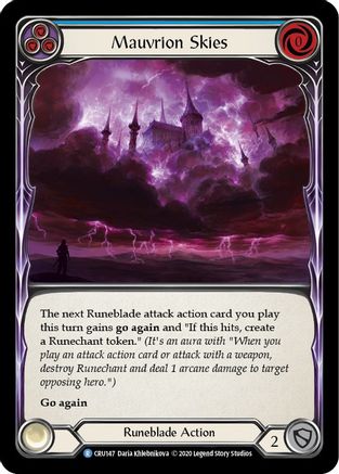 Mauvrion Skies (Blue) [CRU147] (Crucible of War)  1st Edition Rainbow Foil-1