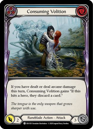 Consuming Volition (Blue) [CRU150] (Crucible of War)  1st Edition Rainbow Foil-1