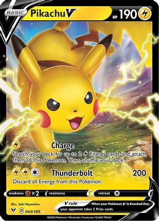 Pikachu V (043/185) [Sword & Shield: Vivid Voltage]-1