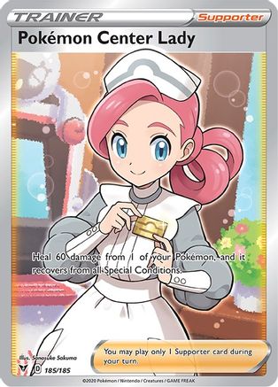 Pokemon Center Lady (185/185) [Sword & Shield: Vivid Voltage]-1