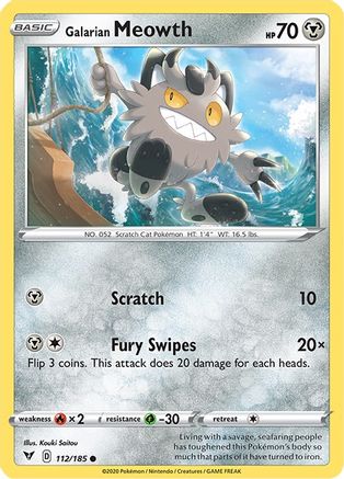 Galarian Meowth (112/185) [Sword & Shield: Vivid Voltage]-1