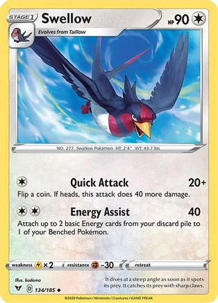 Swellow (134/185) [Sword & Shield: Vivid Voltage]-1