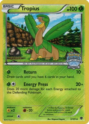 Tropius (5/101) (National Championship Staff Promo) [Black & White: Plasma Blast]-1