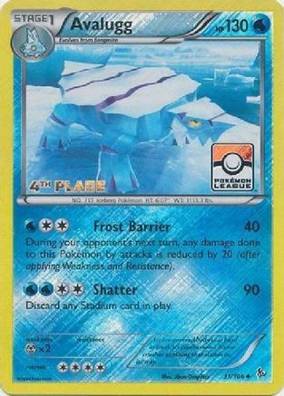 Avalugg (31/106) (League Promo 4th Place) [XY: Flashfire]-1