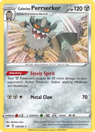 Galarian Perrserker (128/202) (Theme Deck Exclusive) [Sword & Shield: Base Set]-1