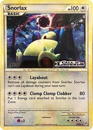 Snorlax (33/95) (Staff Prerelease Promo) [Nintendo: Black Star Promos]-1