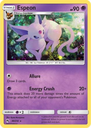 Espeon (89/214) (Cosmos Holo) (Blister Exclusive) [Sun & Moon: Lost Thunder]-1