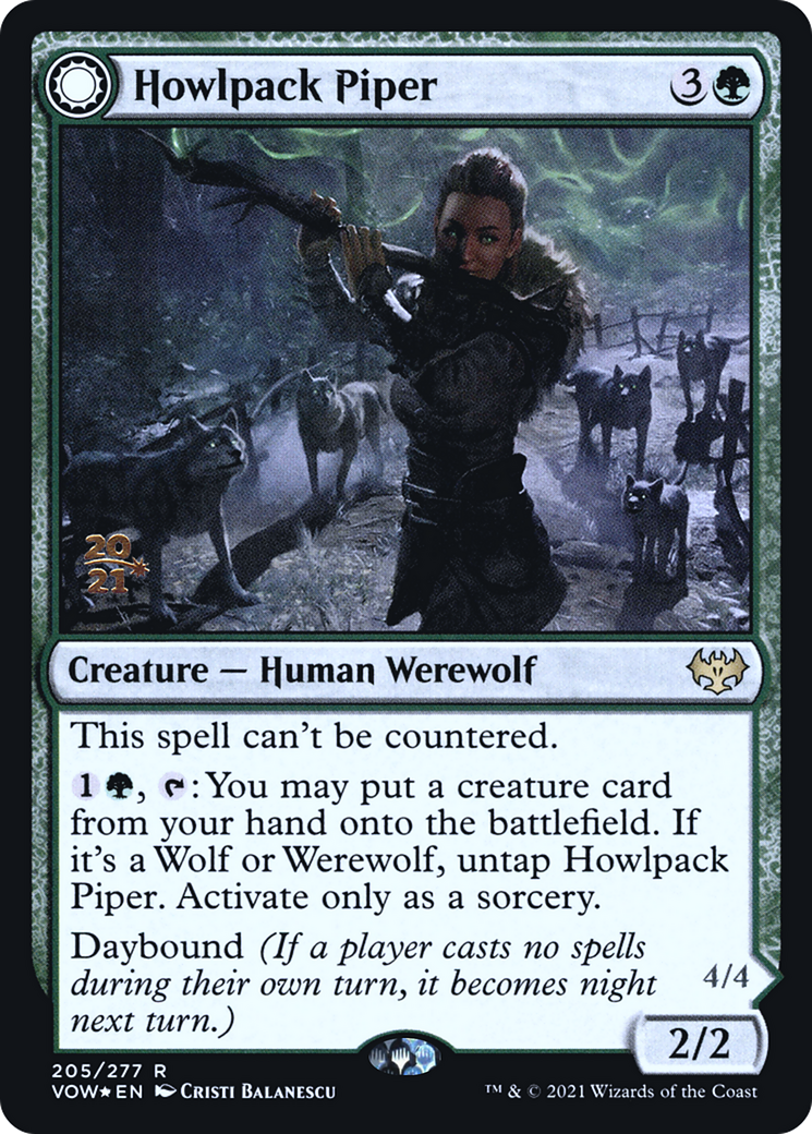 Howlpack Piper // Wildsong Howler [Innistrad: Crimson Vow Prerelease Promos]-4