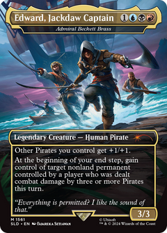 Edward, Jackdaw Captain - Admiral Beckett Brass (SLD-1561) - Secret Lair Drop / Edward, Jackdaw Captain (Borderless) Foil-1