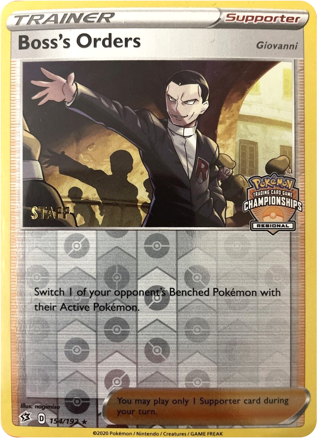 Boss's Orders (154/192) (Staff Regional Championships) [League & Championship Cards]-1