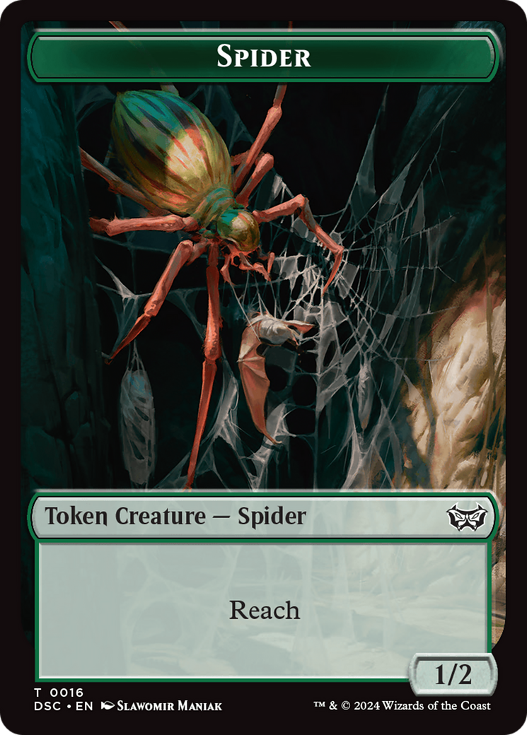 Insect (0012) // Spider Double-Sided Token [Duskmourn: House of Horror Commander Tokens]-2