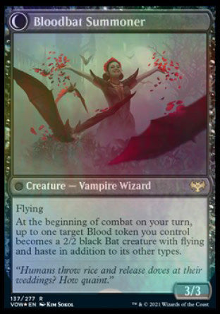 Voldaren Bloodcaster // Bloodbat Summoner [Innistrad: Crimson Vow Prerelease Promos]-2