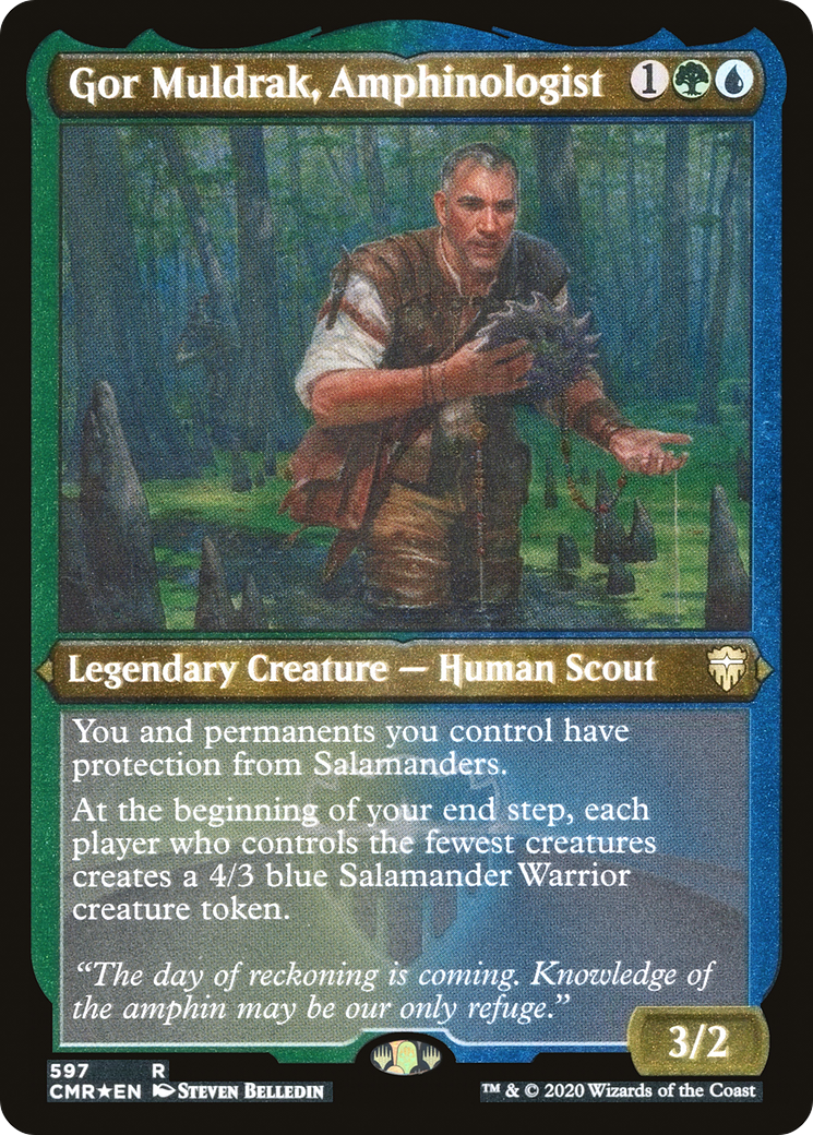 Gor Muldrak, Amphinologist (Etched) [Commander Legends]-1